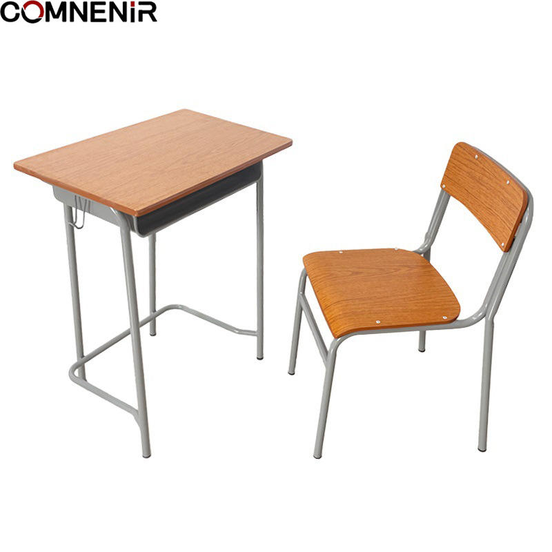 Single Student Modern Design Study Desk and Chair Combination Economical School Furniture for Warehouse Workshop Commercial Use