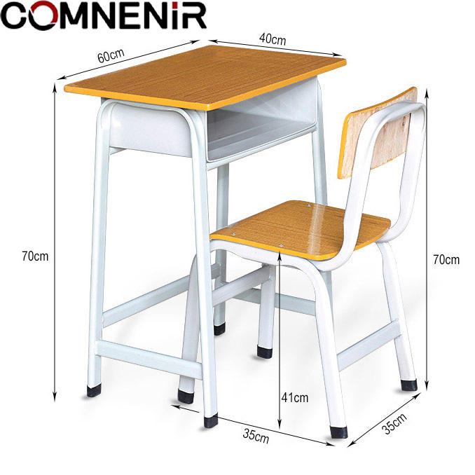 Single Student Modern Design Study Desk and Chair Combination Economical School Furniture for Warehouse Workshop Commercial Use