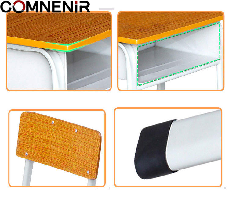 Single Student Modern Design Study Desk and Chair Combination Economical School Furniture for Warehouse Workshop Commercial Use