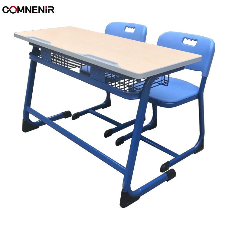 Cheap High Quality Metal Double Seat Middle School Desk and Chair Set for Home Office and Apartment Use