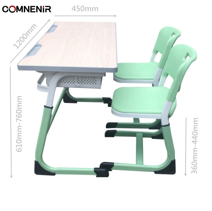 Cheap High Quality Metal Double Seat Middle School Desk and Chair Set for Home Office and Apartment Use