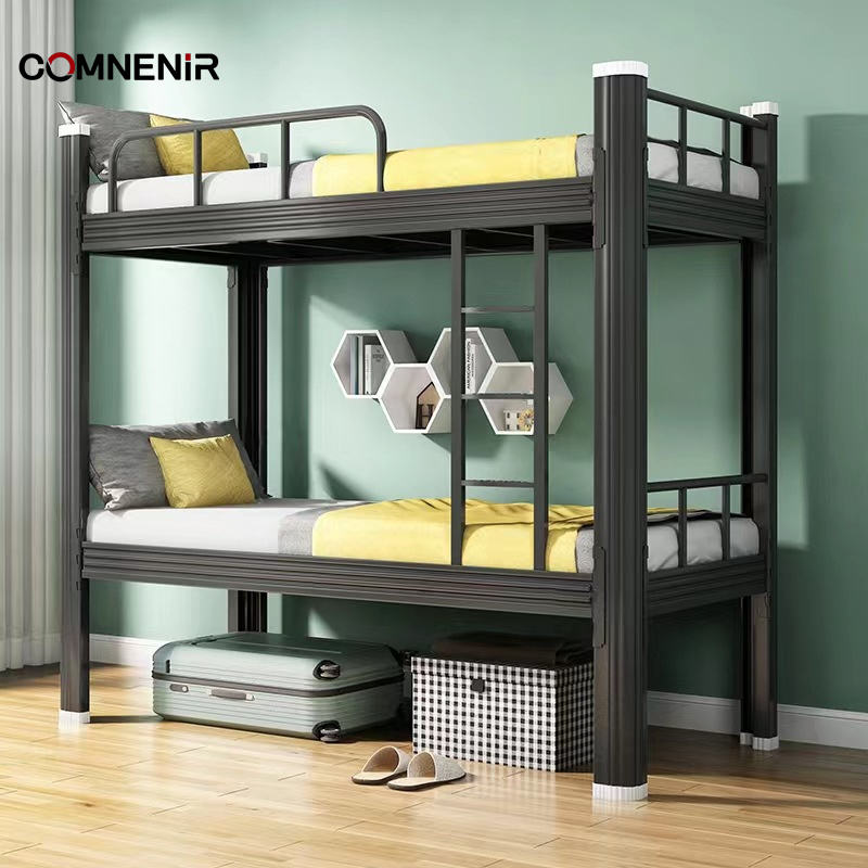 Single Student Bed Comfortable Wooden and Steel Metal One-Stop School & Dormitory Furniture for Bedroom Use