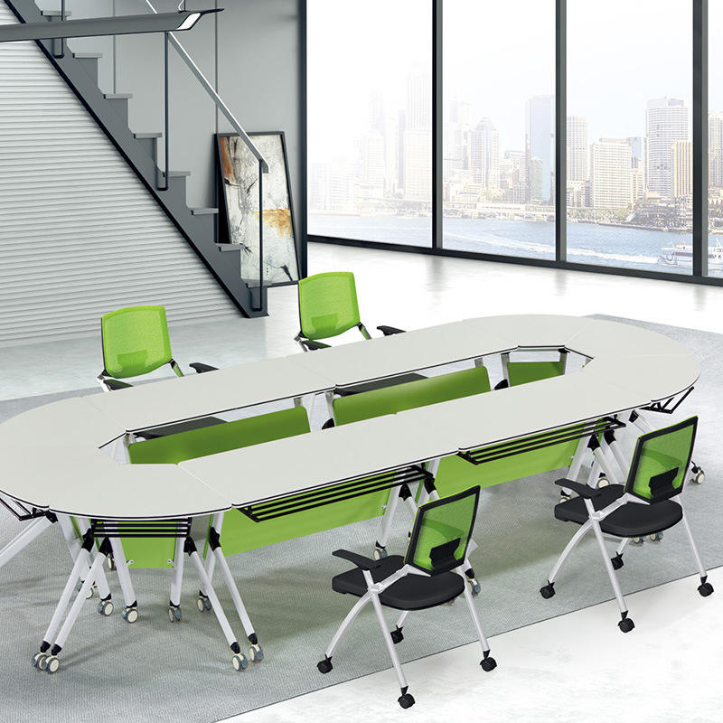 Portable Furniture School Desk with Wheels Movable Table Customizable Fan-shaped Adjustable Folding School Table for Student