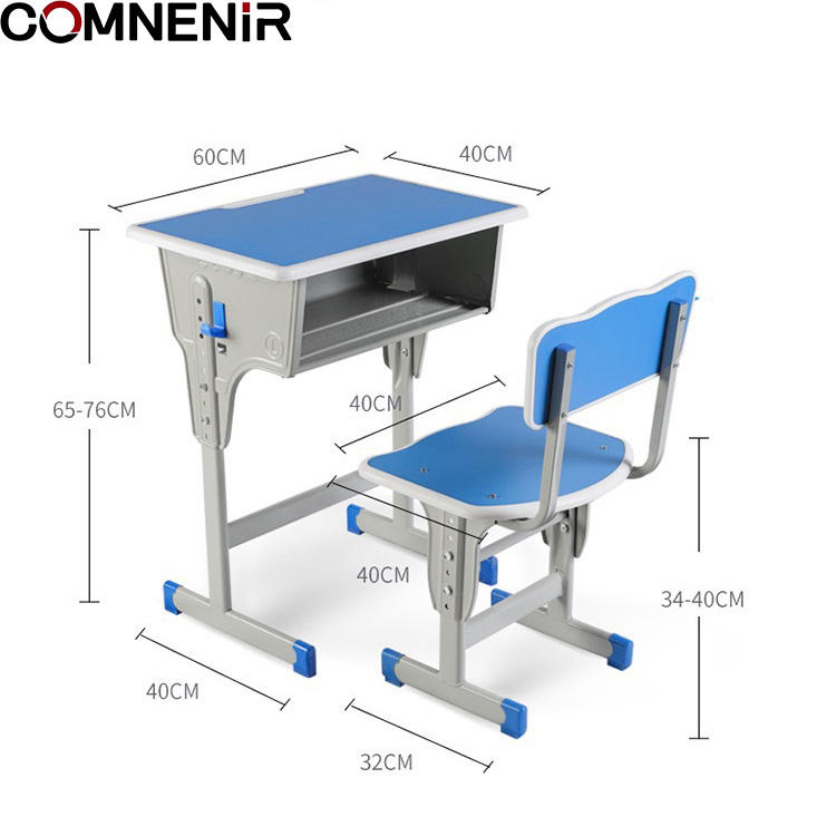School Classroom Furniture Student Desk MDF School Desk and Chair Primary Adjustable Height School Table and Chairs Set