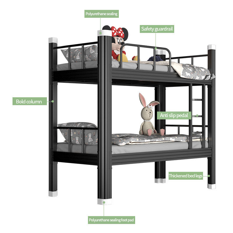 2026 Hot Selling Modern Eco-Friendly Custom Steel Bunk Bed Rustproof Recyclable Frame Customizable for School Apartment Small
