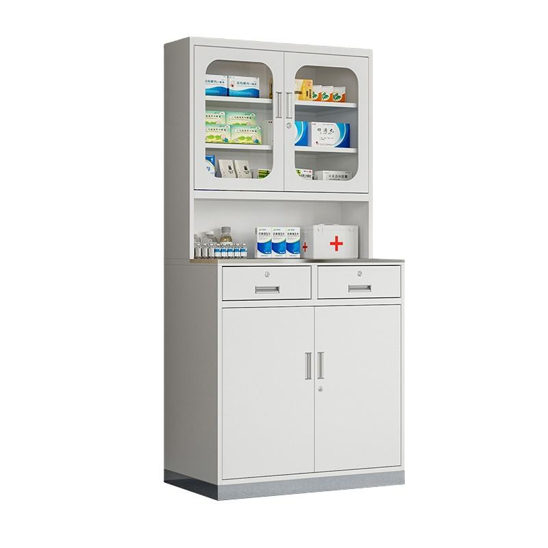 Mid- to High-end 850mm Steel Surface Medicine Cabinet with Glass Door