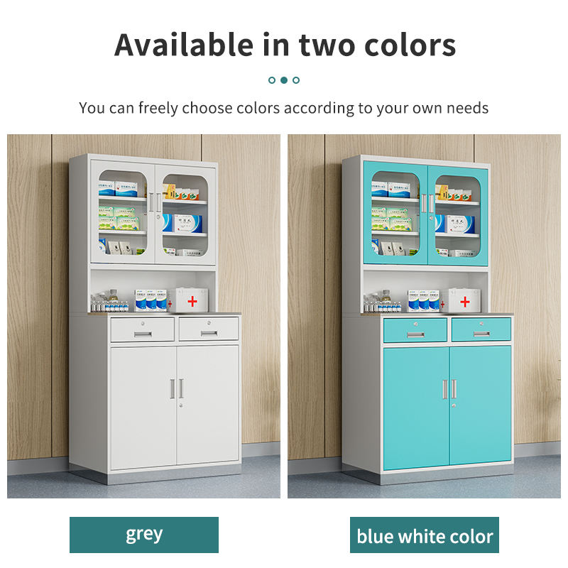 Mid- to High-end 850mm Steel Surface Medicine Cabinet with Glass Door