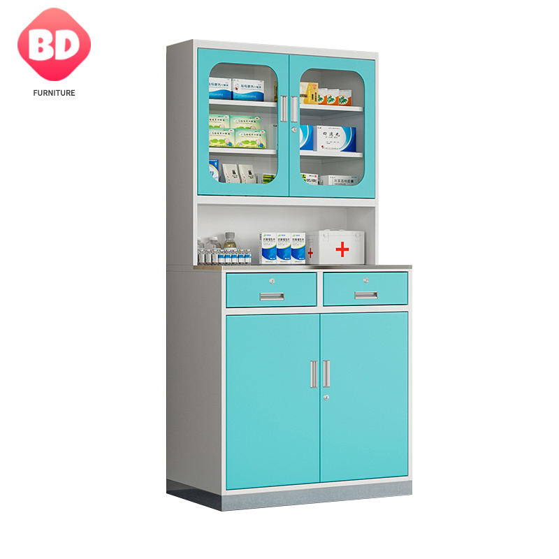 Mid- to High-end 850mm Steel Surface Medicine Cabinet with Glass Door