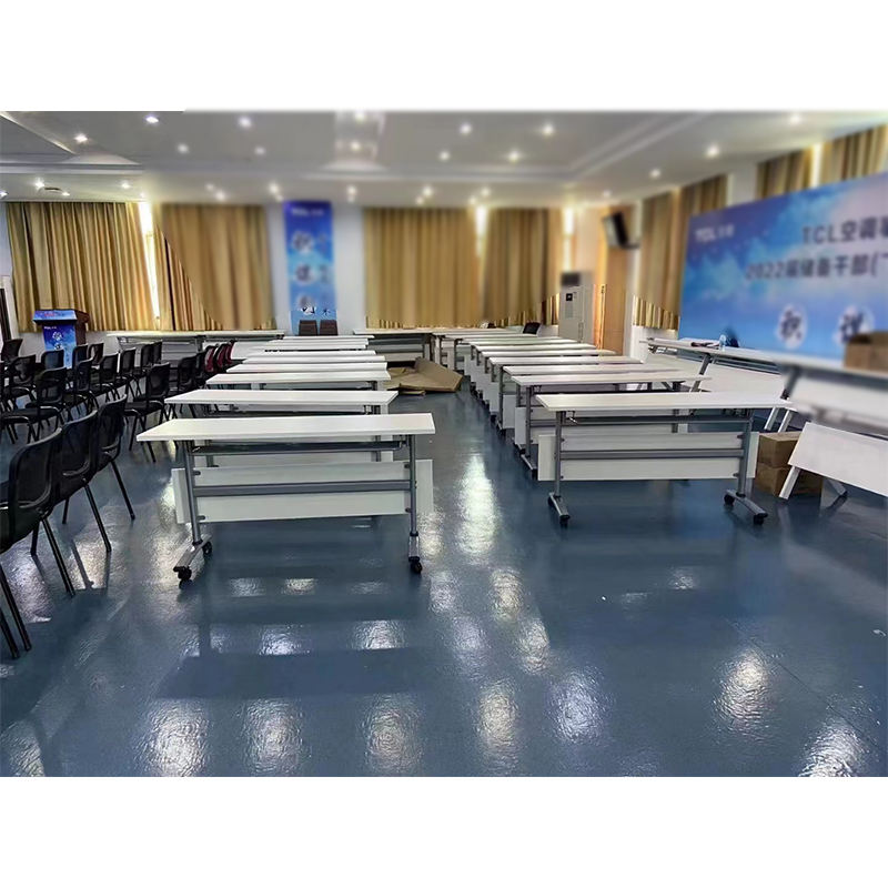 Customized Office Furniture Training Room Mobile Foldable Conference Double Training Table With Caster