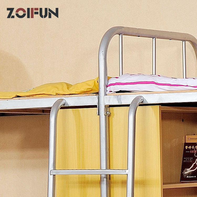 University Dormitory Bunk Bed Mdf Wood Nature Color College Bed Student Apartment Double Bunk Bed