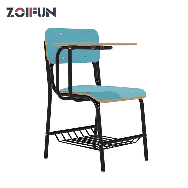 School Furniture Wood Student Training Chair With Writing Pad