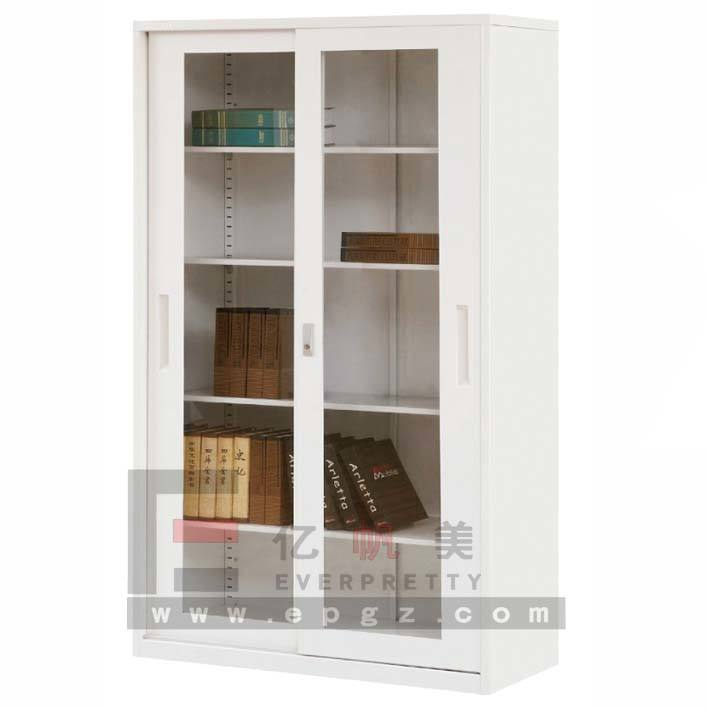 School Office Wooden Furniture Lower Double Doors Metal Storage Closet Office Cabinet File with 2 Glass Doors and 3 Shelves
