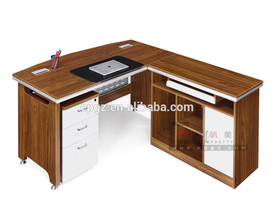Hot Sell Classic Office Manager Desk Executive Table With Side Cabinet