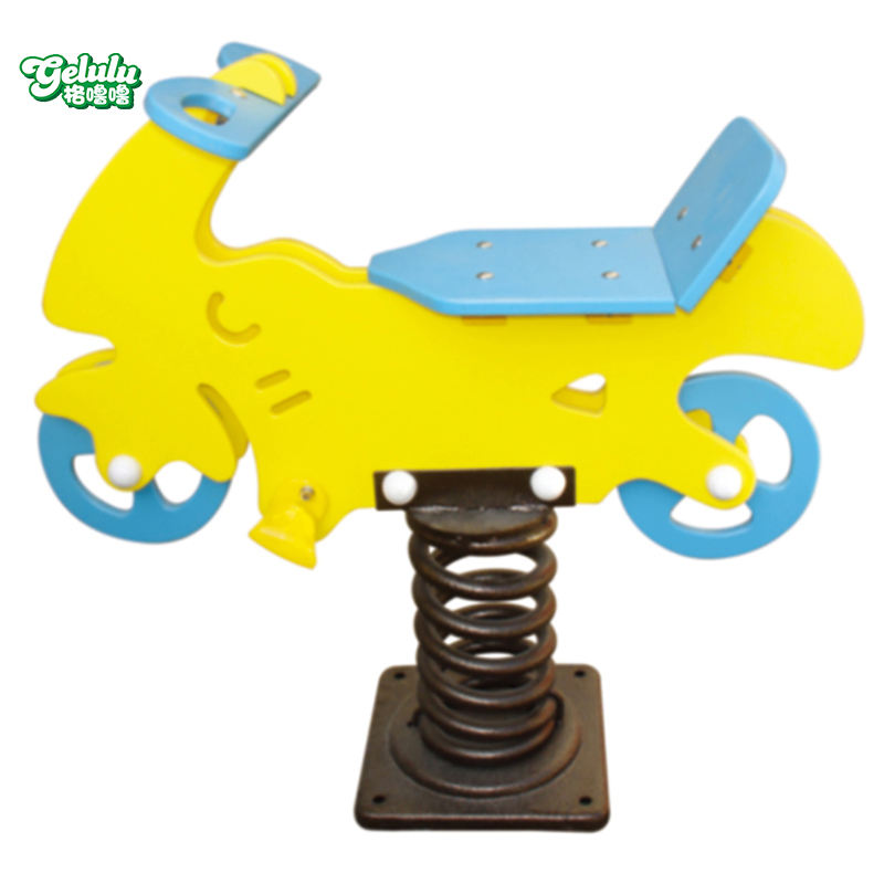 Cartoon Transport Rocking Horse Kindergarten Riding Toys Children PE Board Spring Rocking Horse