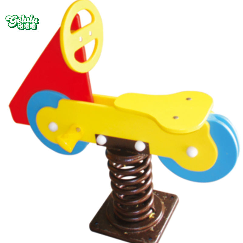Cartoon Transport Rocking Horse Kindergarten Riding Toys Children PE Board Spring Rocking Horse
