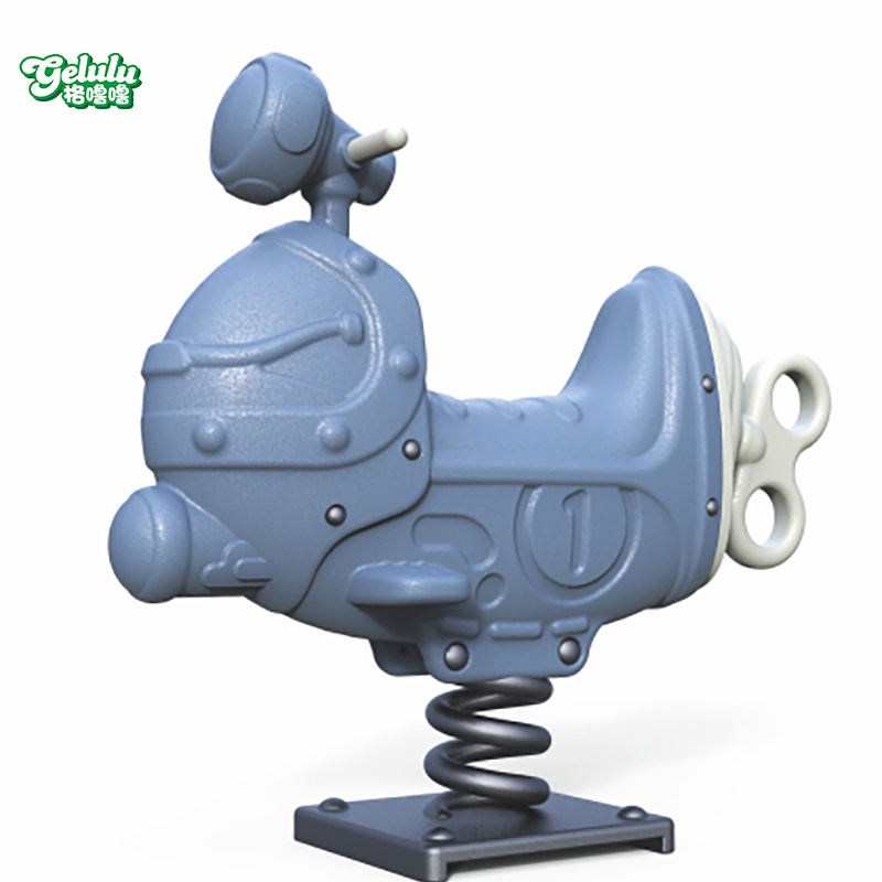 Airplane Shape Rocking Horse Children Steam Train Shape Plastic Riding Horse Toys