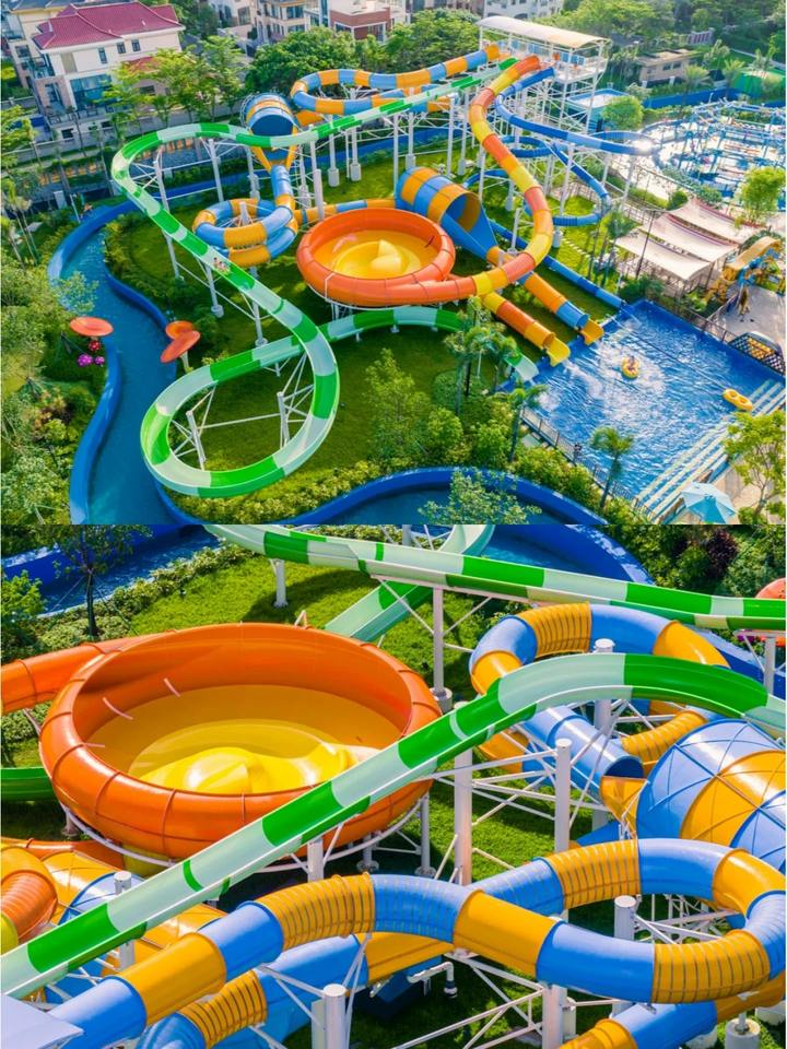 High Click Colorful Design Outdoor Water Slide Adventure Plastic Fiberglass Water Slide Amusement Park for Kids Adults