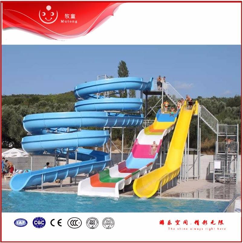 High Click Colorful Design Outdoor Water Slide Adventure Plastic Fiberglass Water Slide Amusement Park for Kids Adults