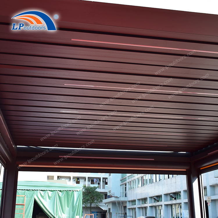 Snowproof Aluminum Frame Free Standing Garden Louvered Pergola For Outdoor Party Event in USA