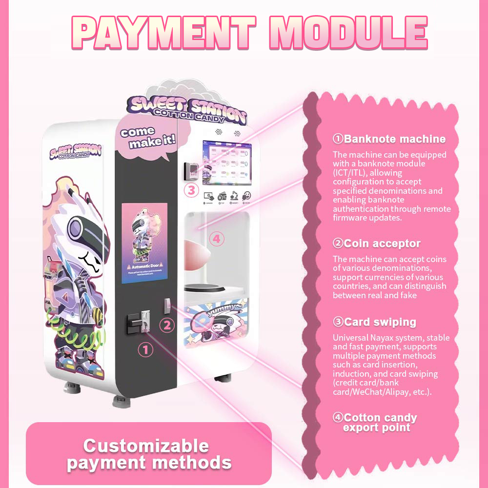 VART Professional Automatic Cotton Candy Floss Vending Machine