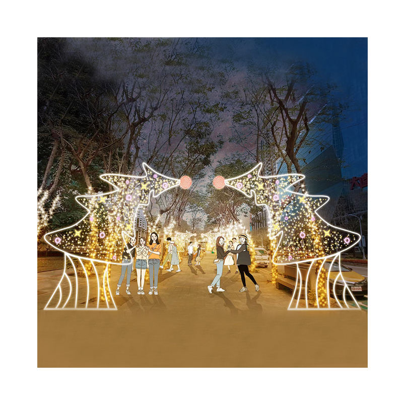 High Quality LED Light Tunnel Motif Arch for Holiday Wedding Decor IP65 Rated for Thanksgiving Christmas & Halloween Landscapes