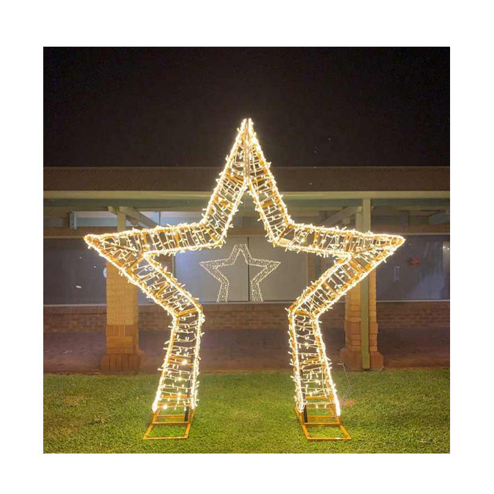 Customized Giant Star Arch Light 3D LED Landscape Commercial Theme Street Decoration for Halloween Home Decoration IP65 Rating