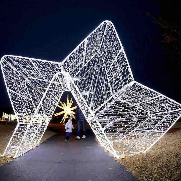Customized Giant Star Arch Light 3D LED Landscape Commercial Theme Street Decoration for Halloween Home Decoration IP65 Rating