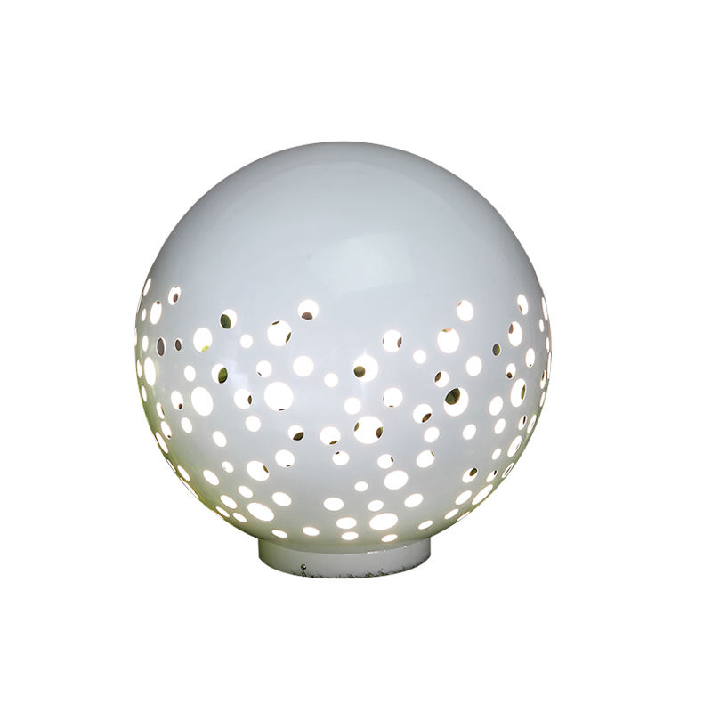 Warm White LED Landscape Light Stainless Steel Luminous Sphere Sculpture for Garden Lawn Park Waterproof IP65 AC Power