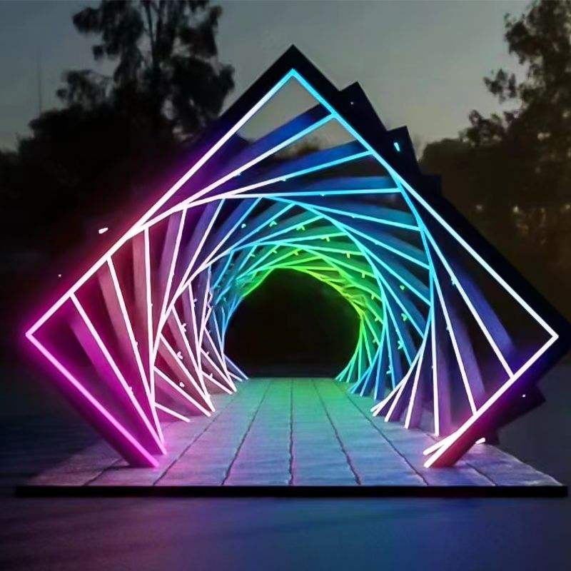 DMX 512 Controlled RGB Tunnel LED Light Interactive Motif Lights Featuring Stainless Steel Material
