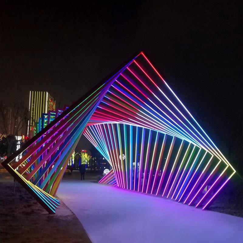 DMX 512 Controlled RGB Tunnel LED Light Interactive Motif Lights Featuring Stainless Steel Material