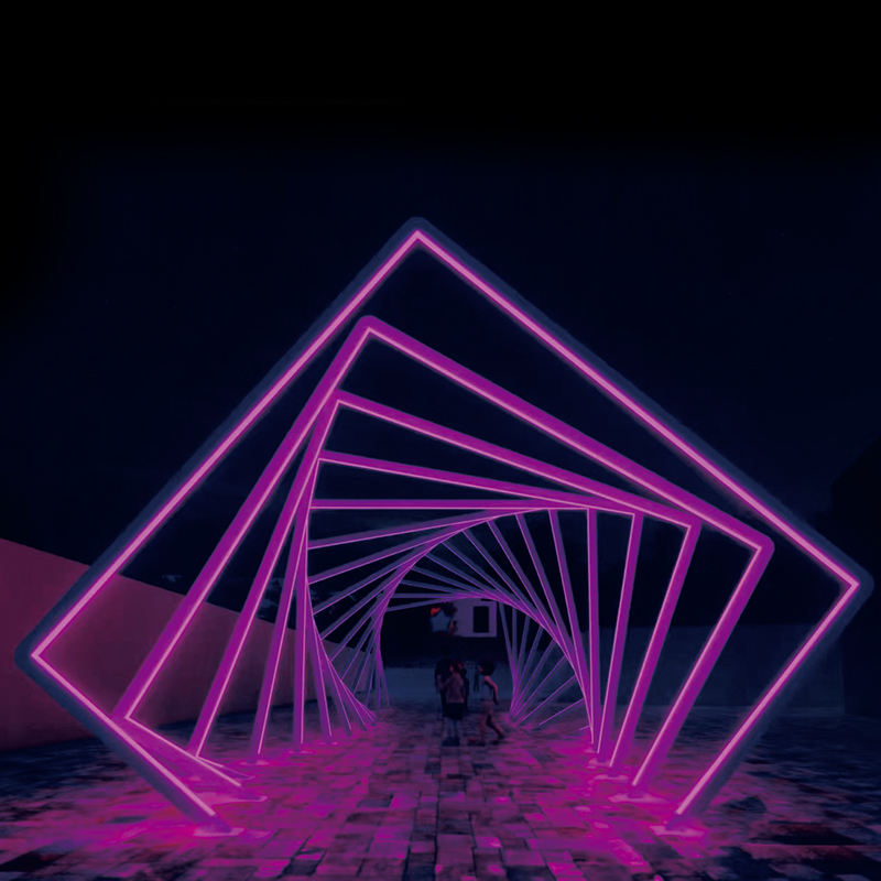 DMX 512 Controlled RGB Tunnel LED Light Interactive Motif Lights Featuring Stainless Steel Material