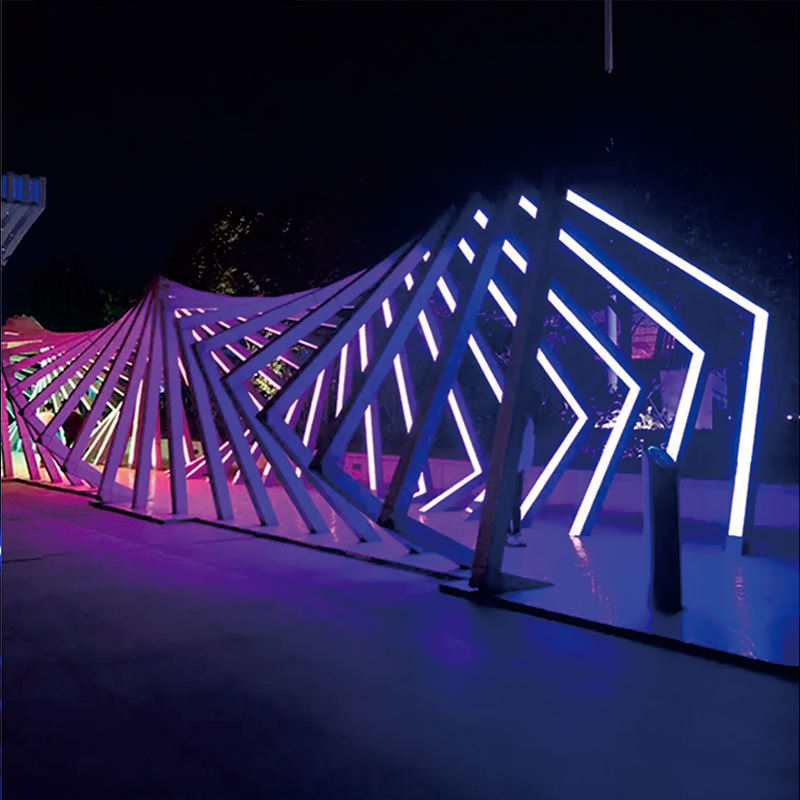DMX 512 Controlled RGB Tunnel LED Light Interactive Motif Lights Featuring Stainless Steel Material