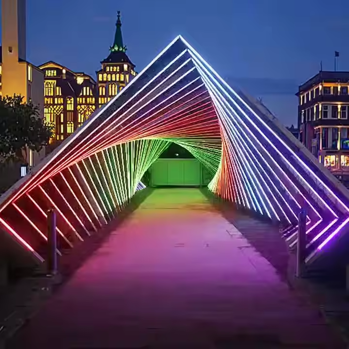 DMX 512 Controlled RGB Tunnel LED Light Interactive Motif Lights Featuring Stainless Steel Material