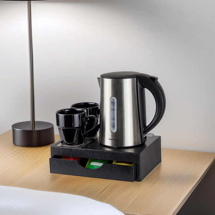 360 Hotel Cordless Electric Kettle with Stylish Stainless Steel Tray Set for Home and Hotel Use