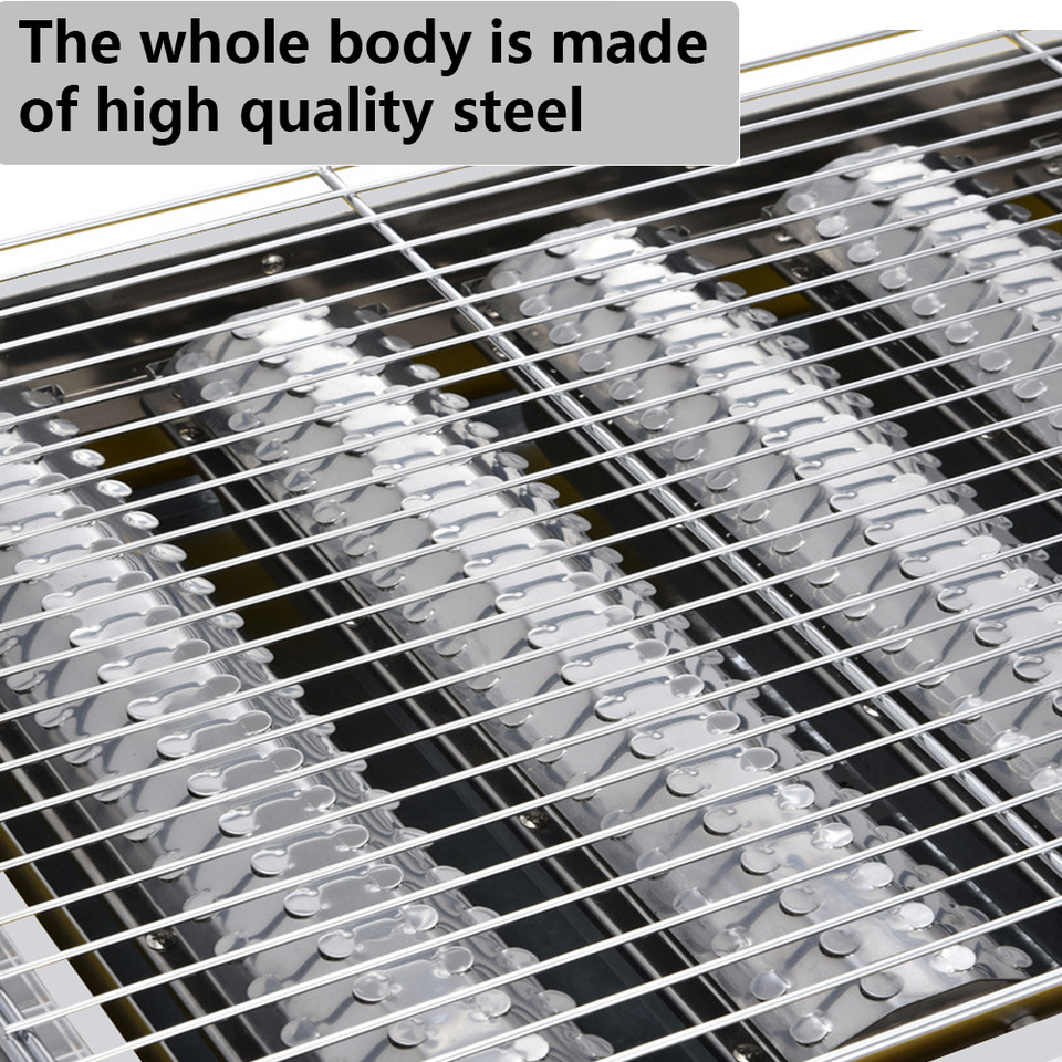 Jinguangyue Commercial Gas BBQ Grill Machine Stainless Steel 4 Burner Rotary Dial Button Grilling Basket Outdoor Barbecue 5.2kw