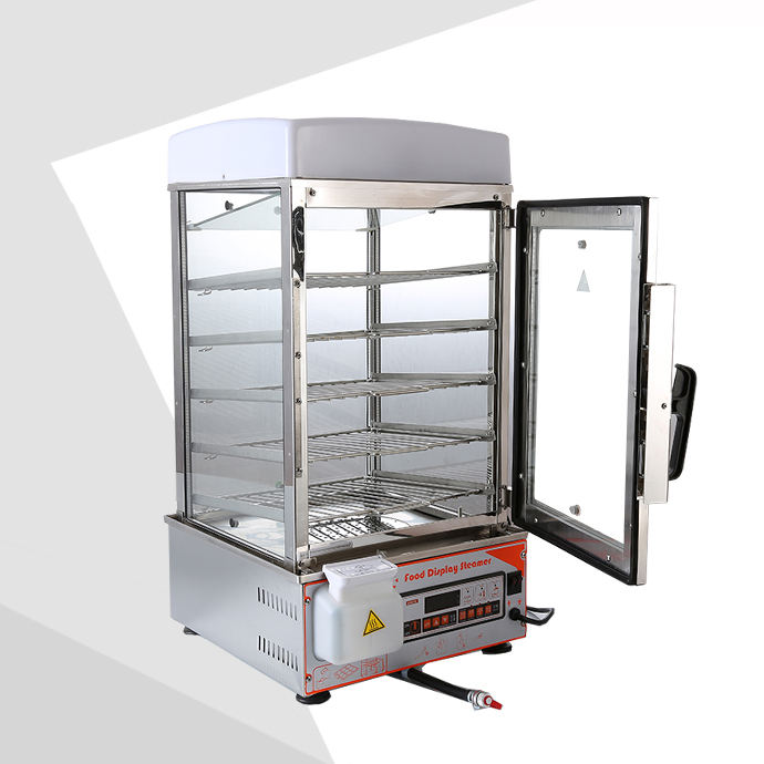 500S Automatic Energy-efficient 5 Layers Steamed Magic Bun Maker Glass Hot Food Display Warmers Cabinets Other Baking Equipment