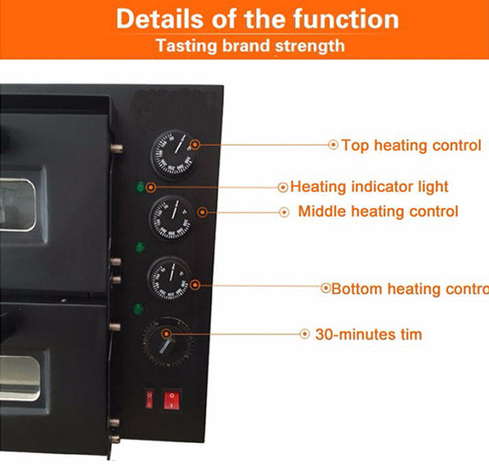 NB400 PERFORNI Electric Toaster Oven Temperature Range 50~300 Degree Pizza Baker for Pizza Making