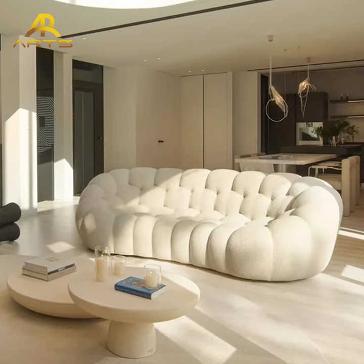 Modern Design Customized Home Furniture Curved Puff Couch , Bubble Floor Bench Living Room Apartment Villa Hotel Salon Sofa