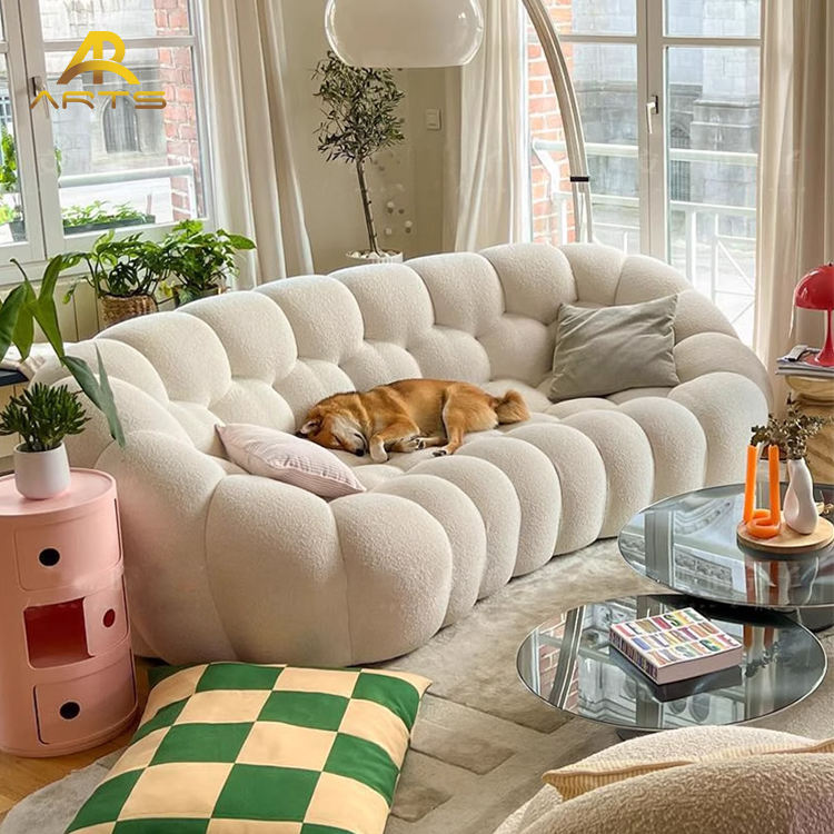 Modern Design Customized Home Furniture Curved Puff Couch , Bubble Floor Bench Living Room Apartment Villa Hotel Salon Sofa