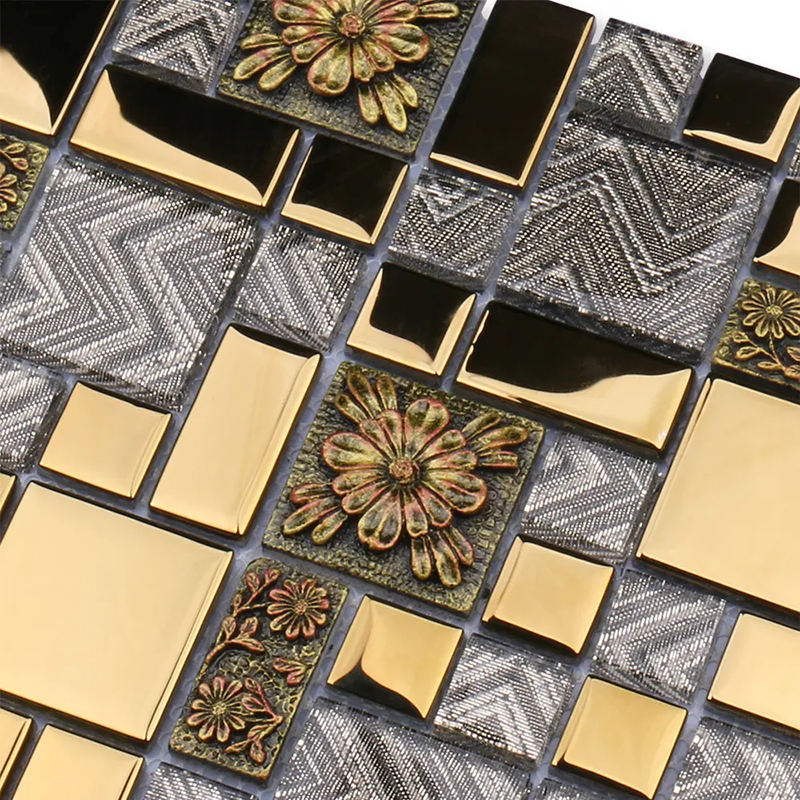 Wholesale Mosaic Crystal Glass Blue Green Square Brick Swimming Pool Mosaic Tiles Wall Mosaic Manufacturer