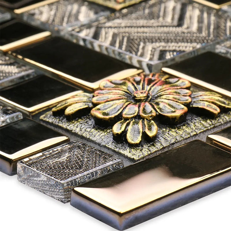 Wholesale Mosaic Crystal Glass Blue Green Square Brick Swimming Pool Mosaic Tiles Wall Mosaic Manufacturer