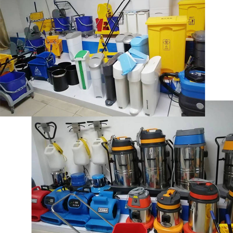 Multi-purpose Plastic Hotel Housekeeping Cleaning Janitor Cart Folding Wholesale Gray Cleaning Cart with Cover