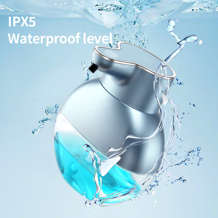 IPX 6 Wall Mounted Counter Top Round ABS Plastic Recharge Usb Foam Automatic Soap Dispenser for Home