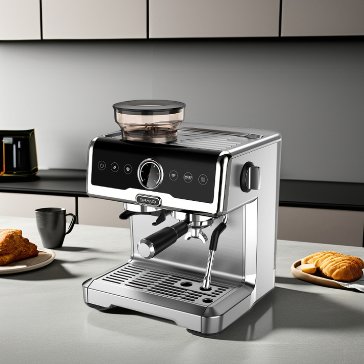 6-in-1 Espresso Coffee Machine Built-In Automatic Milk Frother, Espresso & Cappuccino & Latte Maker with Removable Water tank