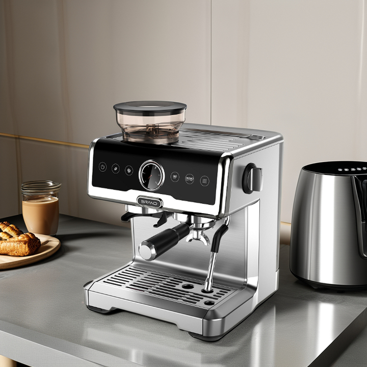 6-in-1 Espresso Coffee Machine Built-In Automatic Milk Frother, Espresso & Cappuccino & Latte Maker with Removable Water tank