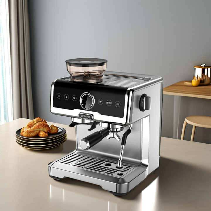 6-in-1 Espresso Coffee Machine Built-In Automatic Milk Frother, Espresso & Cappuccino & Latte Maker with Removable Water tank