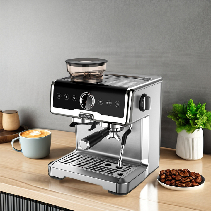 6-in-1 Espresso Coffee Machine Built-In Automatic Milk Frother, Espresso & Cappuccino & Latte Maker with Removable Water tank