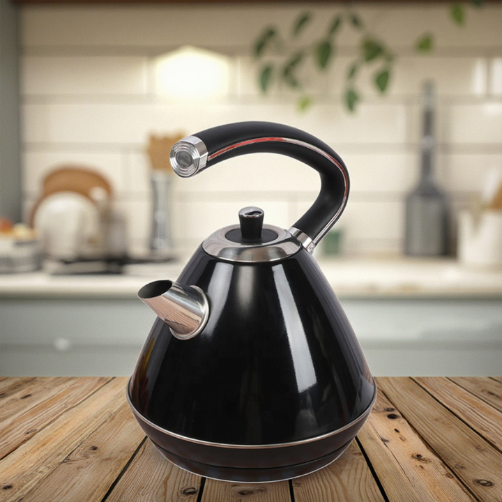 English Retro Style 1.8L Electric Kettle Large Household Capacity 304 Stainless Steel Open Kettle Kitchen Use Small Appliances