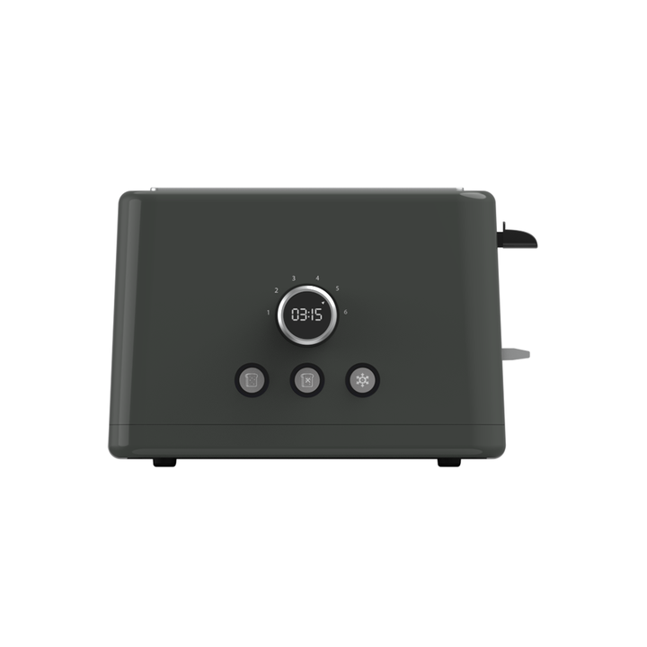 Household Digital Black Electric Baking Mini Cartoon Logo Bread Toaster with Countdown Function