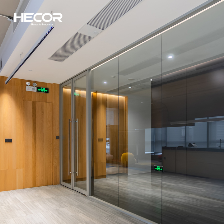 Customization Aluminium Frame Hotel Office Meeting Room Indoor Glass Wall Partition